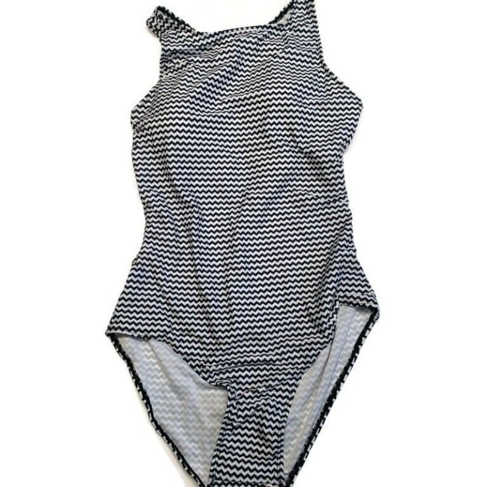 OHDREAM Womens Large One Piece Swimsuit Monokinis Hollow Cut Side Black White - Picture 2 of 4